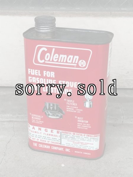 画像1: 1960’S　レア　ティン缶　ホワイトガソリン　fuel　コールマン　Coleman　200a　ビンテージ　アンティーク (1)