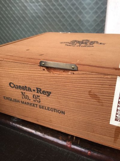 画像3: シガー木箱　BERING　Cuesta-Rey　葉巻　タバコ　シガーボックス　ギター　アクセサリーケース　アドバタイジング　ビンテージ　アンティーク
