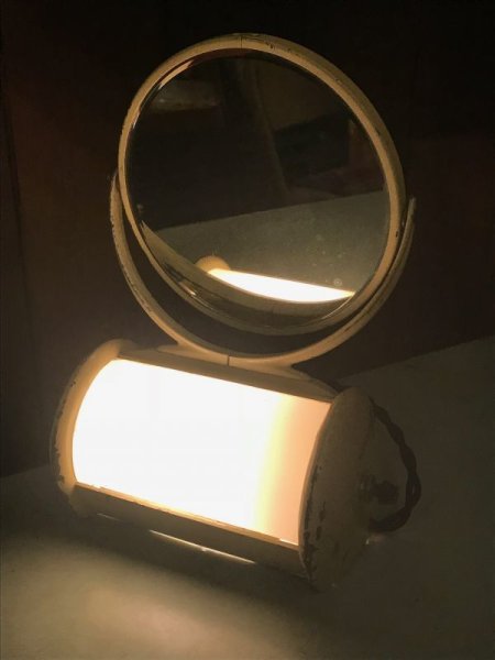 画像1: 1930’S 40’S art deco マイアミデコ フロリダデコ バニティミラー　ライティングミラー　化粧鏡　アンティーク　ビンテージ (1)