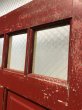 画像6: ガラス窓付き木製ドア ダークレッド×クリーム　シャビー　アンティーク　ビンテージ (6)