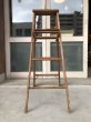 画像3: 1960'S　エクセレントコンディション　ステンシル　ウッド　ステップラダー　ラダー　はしご　梯子　木製　脚立　大型　4段　ペイント　シャビーシック　アンティーク　ビンテージ (3)