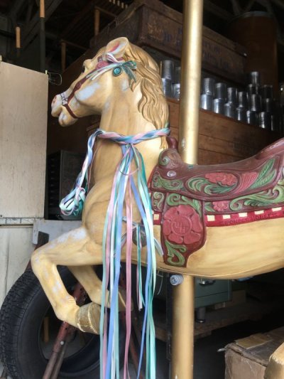 画像2: カルーセルホース　Musical Carousel HORSE　オルゴール　メリーゴーラウンド　メリーゴーランド　キッズトイ　遊園地　サーカス　ディスプレイ　撮影小物　アンティーク　ビンテージ 