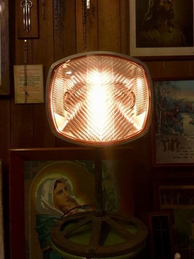 画像1: 1950'S 60'S　インダストリアル　サーチライト　スポットライト　大型　1灯　REVERE ELECTRIC MFG　CHICAGO　アルミ合金　アイアン　ガラス　ビンテージ