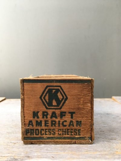 画像1: 1930'S 40'S 50'S　CHEESE CRATE　チーズBOX　チーズクレート　ショップカード　ホルダー　名刺入れ　WINDSOR　KRAFT AMERICAN　ウッドボックス　ミニ 木箱　チーズボックス　アドバタイジング　アンティーク　ビンテージ