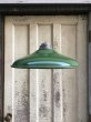 画像2: 1940'S 50'S　インダストリアル　ポーチライト　ガスステーションランプ　ホーローメタルシェード　琺瑯　1灯　グリーン　アンティーク　ビンテージ (2)
