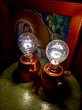 画像1: 1940’S 50'S　ラム樽　ウイスキーバレル　ウッドバレル型　トロピカルランプ　ハワイ　カリフォルニア　フロリダ　ミッドセンチュリー　TIKI　TVランプ　テーブルランプ　2pcs set　ナイトライト　ムードランプ　ティキ　1灯　カッパー　銅　アンティーク　ビンテージ (1)