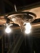 画像4: 1920'S30'S　アールデコ　フラッシュマウント　シーリングライト　3灯　シャンデリア　真鍮　ベアバルブ　ソケットサラウンド　ボールチェーンスイッチ付　ビクトリアン　装飾　アンティーク　ビンテージ (4)