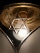 画像1: 1940'S 50'S　レア！　STAR OF DAVID　六芒星　ダビデの星　hexagram　Brewer's Star　David's Shield　イスラエル　シーリングライト　フロストガラス コンビシェード　真鍮　1灯　アンティーク　ビンテージ (1)