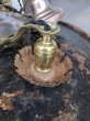 画像17: 1920'S30'S　アールデコ　シーリングライト　パンランプ　3灯　シャンデリア　真鍮　ベアバルブ　スイッチ付　ソケットサラウンド　装飾　アンティーク　ビンテージ (17)