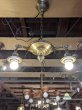 画像1: 1920'S30'S　アールデコ　シーリングライト　パンランプ　BRYANT　2灯　シャンデリア　真鍮　ベアバルブ　スイッチ付　ソケットサラウンド　装飾　アンティーク　ビンテージ (1)