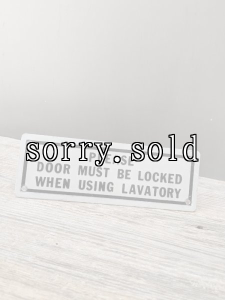 60'S? 70'S?! レア エアプレーンレストルームサイン トイレ