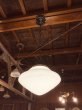 画像3: 1920'S 30'S　レア　ペンシル型　スタッド型　ミルクガラスシェード　ペンダントランプ　シーリングライト　1灯　スクールハウスシーリング　中型　アーツ＆クラフツ　シャビーシック　スチール　アイアン　アンティーク　ビンテージ (3)