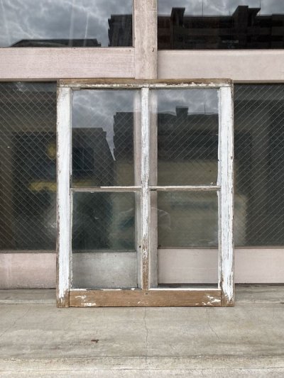 画像3: 1900'S 1910'S 1920'S 1930'S　shabby chic　シャビーシック　木枠ガラス 窓　 4分割　木製　ミルキー　ホワイト　アンティーク　ビンテージ