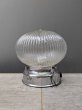 画像12: 1930'S 1940'S　シーリングライト　1灯　リブドクリアガラスシェード　ジェリーフィッシュシェイプ　フラッシュマウント　クロムメッキ　スイッチ付き　アンティーク　ビンテージ (12)