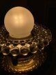 画像4: 1960'S 70'S　シーリングランプ　フラッシュマウントライト　ベアバルブ　1灯　真鍮　ホブネイルサラウンド　クリアガラス　アンティーク　ビンテージ (4)