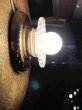 画像2: 1960'S 70'S　シーリングランプ　フラッシュマウントライト　ベアバルブ　1灯　真鍮　ホブネイルサラウンド　クリアガラス　アンティーク　ビンテージ (2)