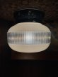 画像19: 1950'S 1960'S　シーリングライト　1灯　ミルクガラス＆クリアガラスシェード　コンビシェード　フラッシュマウント　装飾　アンティーク　ビンテージ (19)