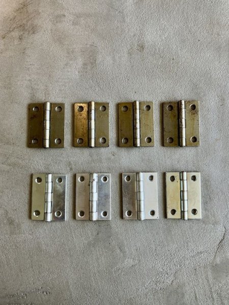 画像1: 1960'S　STANLEY　蝶番　4pcs/set　スチール　アイアン　メッキ　4個セット　丁番　バタフライ　ヒンジ　アンティーク　ビンテージ (1)
