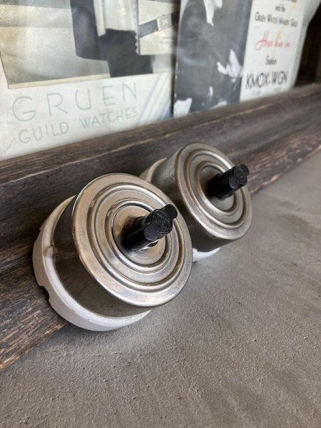 画像1: 1900'S 10'S　THE HART&HAGEMAN　H&H　HART SWITCH　アメリカ製　未使用展示品　ミントコンディション　サーフェイススイッチ　大型　ロータリースイッチ　ターンスイッチ　ブラス　ニッケルメッキ　ポーセリン　アンティーク　ビンテージ (1)