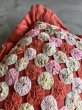 画像17: 1890’S 1900'S 1910'S　ヴィクトリアン　フェザークッション　ハンドメイド　フラワーモチーフ　柄　シルク　レース　フリル　オーガンジー　赤系　アンティーク　ビンテージ　 (17)