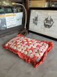 画像3: 1890’S 1900'S 1910'S　ヴィクトリアン　フェザークッション　ハンドメイド　フラワーモチーフ　柄　シルク　レース　フリル　オーガンジー　赤系　アンティーク　ビンテージ　 (3)