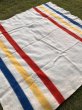 画像10: 1950'S　J.C.PENNY CO.Inc　Golden Down　ALL WOOL BLANKET　ペニーズ　J.C.ペニー　ウール ブランケット　マルチカラー　ストライプ　キャンプ　アウトドア　ハドソンベイ風　アンティーク　ビンテージ (10)