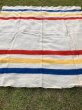 画像21: 1950'S　J.C.PENNY CO.Inc　Golden Down　ALL WOOL BLANKET　ペニーズ　J.C.ペニー　ウール ブランケット　マルチカラー　ストライプ　キャンプ　アウトドア　ハドソンベイ風　アンティーク　ビンテージ (21)
