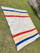 画像24: 1950'S　J.C.PENNY CO.Inc　Golden Down　ALL WOOL BLANKET　ペニーズ　J.C.ペニー　ウール ブランケット　マルチカラー　ストライプ　キャンプ　アウトドア　ハドソンベイ風　アンティーク　ビンテージ (24)
