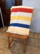 画像1: 1950'S　J.C.PENNY CO.Inc　Golden Down　ALL WOOL BLANKET　ペニーズ　J.C.ペニー　ウール ブランケット　マルチカラー　ストライプ　キャンプ　アウトドア　ハドソンベイ風　アンティーク　ビンテージ (1)
