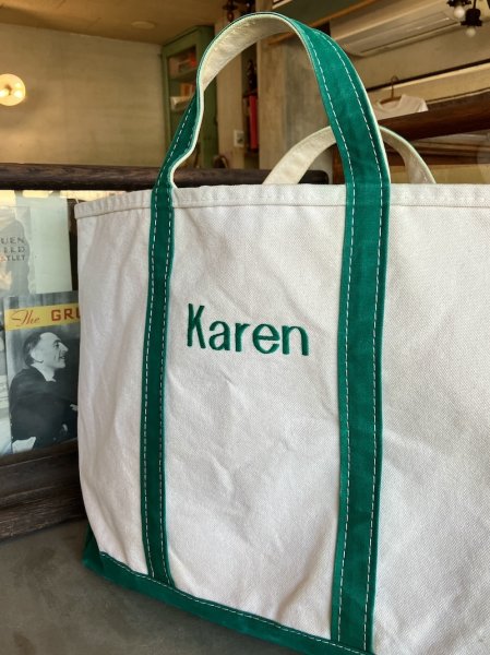 画像5: 1980’s 90'S　L.L.BEAN　Vintage　Boat and Tote　モノグラム　ボートアンドトート　エルエルビーン　L.L.ビーン　ビーントート　ショートハンドル ラージ　LARGE　アメリカ製　MADE IN USA　グッドコンディション　GREEN　2色タグ　帆布　ビンテージ (5)