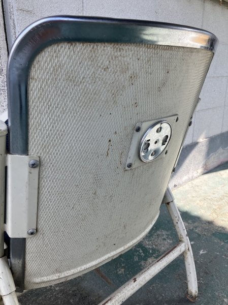 画像17: 1960'S　HEYWOOD WAKEFIELD　フォールディングチェア　ヘイウッド・ウェイクフィールド　ミッドセンチュリー　モダン　モダニズム　スチール　椅子　折りたたみ椅子　EAMES ERA　イームズ　ネルソン　パントン　スペースエイジ　座面少々日ヤケあり　ビンテージ　アンティーク (17)