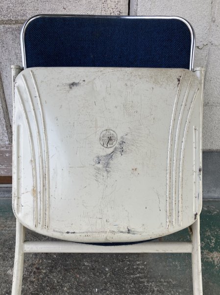 画像15: 1960'S　HEYWOOD WAKEFIELD　フォールディングチェア　ヘイウッド・ウェイクフィールド　ミッドセンチュリー　モダン　モダニズム　スチール　椅子　折りたたみ椅子　EAMES ERA　イームズ　ネルソン　パントン　スペースエイジ　座面少々日ヤケあり　ビンテージ　アンティーク (15)