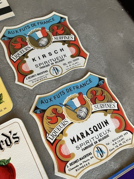 画像7: 1920’S 30'S 40'S 50'S 60'S　57pcs/set　ヴィンテージ　デッドストック　ワインラベル　フランス　アメリカ　アップルワイン　ピーチワイン　チェリーワイン　赤ワイン　白ワイン　ラベル　アドバタイシング　デザインサンプルに　店舗ディスプレイに　57枚セット　アンティーク　ビンテージ (7)