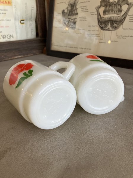 画像7: 1960'S 70'S　Fire-King　スタッキングマグ　FOXY FLOWERS　フォクシーフラワーズ　ポピー　アンカーホッキング　ファイヤーキング　レッド＆イエロー　ミントコンディション　アンティーク　ビンテージ (7)