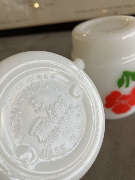 画像11: 1960'S 70'S　Fire-King　スタッキングマグ　FOXY FLOWERS　フォクシーフラワーズ　ポピー　アンカーホッキング　ファイヤーキング　レッド＆イエロー　ミントコンディション　アンティーク　ビンテージ (11)