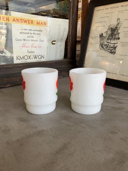 画像6: 1960'S 70'S　Fire-King　スタッキングマグ　FOXY FLOWERS　フォクシーフラワーズ　ポピー　アンカーホッキング　ファイヤーキング　レッド＆イエロー　ミントコンディション　アンティーク　ビンテージ (6)