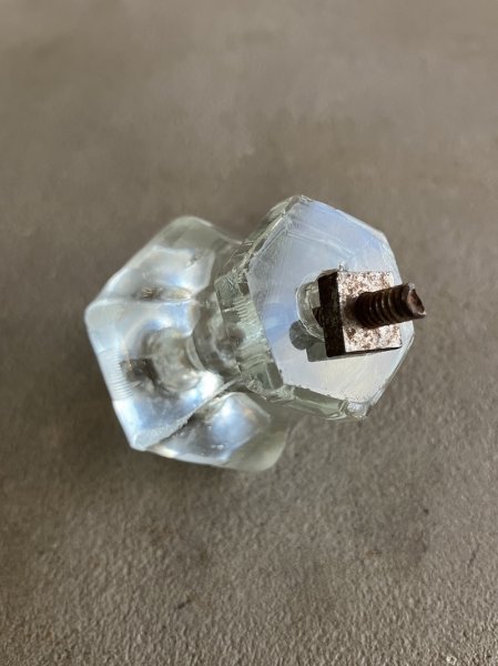 画像9: 1910'S 20'S　アーリーセンチュリー　ガラス取手　大型　リブタイプ　キャビネットノブ　ドロワープル　クリアガラス　アイアン　3pcs set　アンティーク　ビンテージ (9)