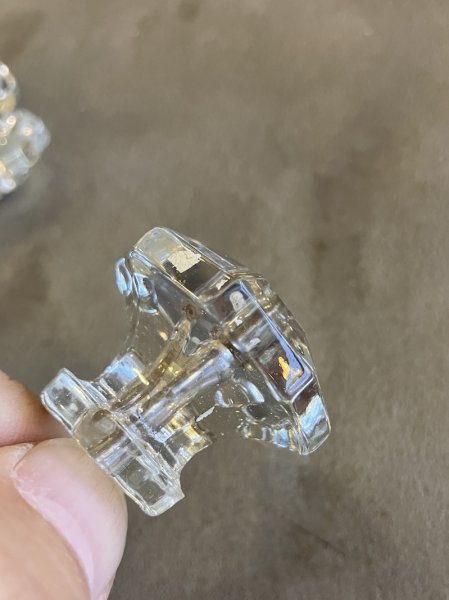 画像16: 1910'S 20'S　アーリーセンチュリー　ガラス取手　オクタゴン　八角形　中型　キャビネットノブ　ドロワープル　クリアガラス　アイアン　バラ売り　アンティーク　ビンテージ (16)