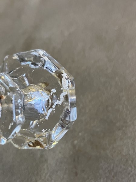 画像14: 1910'S 20'S　アーリーセンチュリー　ガラス取手　オクタゴン　八角形　中型　キャビネットノブ　ドロワープル　クリアガラス　アイアン　バラ売り　アンティーク　ビンテージ (14)