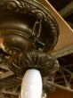画像16: 1920'S30'S　アールデコ　シーリングライト　4灯　シャンデリア　真鍮　ベアバルブ　スイッチ付　装飾　アンティーク　ビンテージ (16)