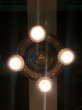 画像7: 1920'S30'S　アールデコ　シーリングライト　4灯　シャンデリア　真鍮　ベアバルブ　スイッチ付　装飾　アンティーク　ビンテージ (7)