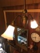 画像8: 19世紀後半　ガス灯 改　ヘヴィーミルクガラスシェード　シーリングライト　2灯　1890-1900's　アンティーク　ビンテージ (8)