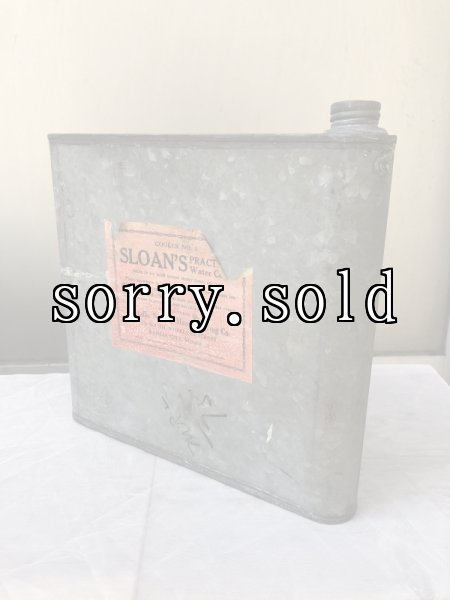 画像1: 1910'S 20'S　ブリキ缶　SLOAN'S　water cooler　薄型　アドバタイジング　蓋付　アンティーク　ビンテージ (1)