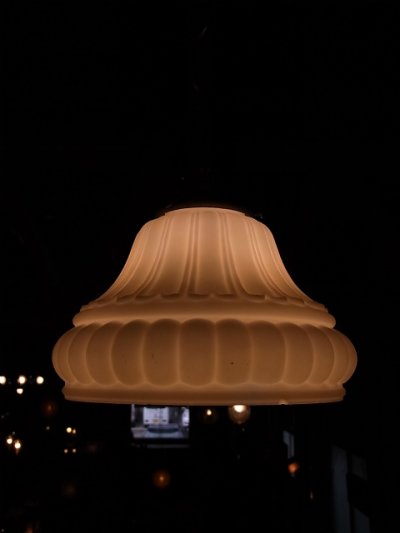 画像3: アンティーク　ミルクガラスシェード付　ペンダントランプ　1灯　ビンテージ