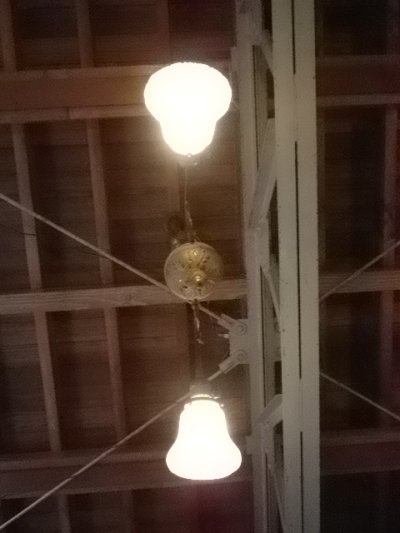 画像2: アンティーク　アーリーセンチュリー　シーリングライト　2灯　2又　装飾　1900-1930's　ビンテージ
