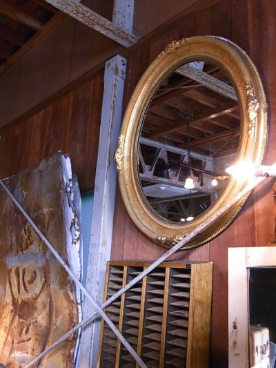 画像3: アンティーク　超巨大 フレーム付き鏡 アンティークミラー　装飾枠　ビクトリアン オーバルミラー　大型　ビンテージ
