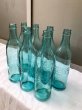 画像1: 1900'S 1910'S　GREAT RADIUM SPRING WATER CO.　AQUA GLASS　気泡ガラス　SODA BOTTLE　ソーダボトル　ポップボトル　ガラス瓶　Reed Glass　クリアガラス　色付きガラス　一輪挿し　フラワーベース　アンティーク　ビンテージ (1)