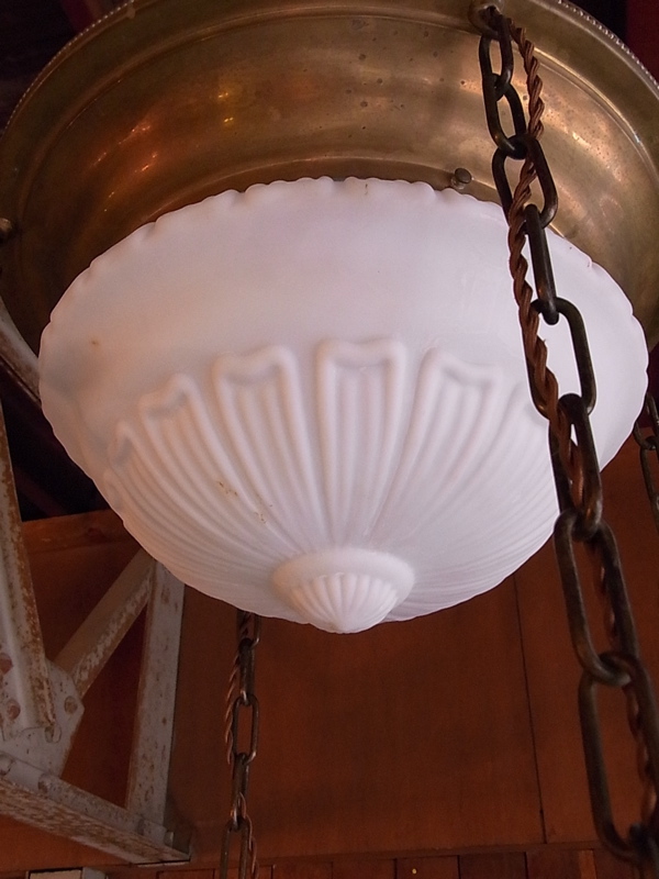 アールデコ １９２０年代頃 ガス灯シェード ドームシェード 装飾ミルク