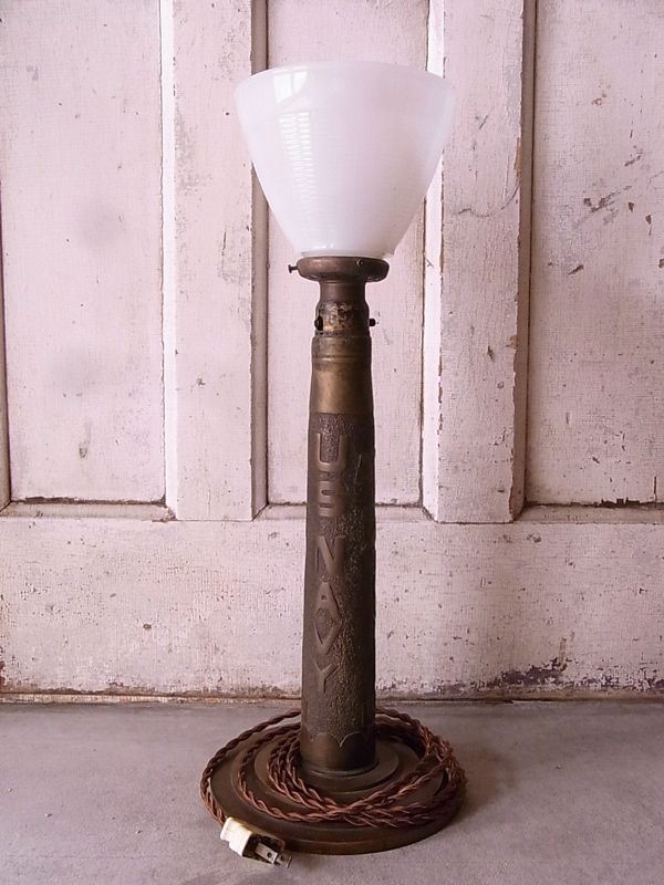 アールデコ 1930年前後 カービング 真鍮 デスクランプ 1灯 アメリカ
