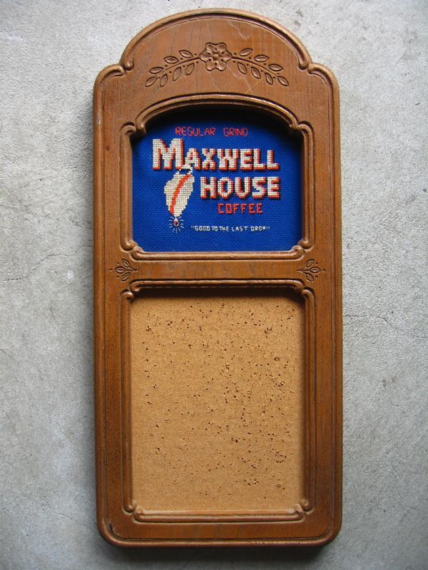 MAXWELL HOUSE COFFEE　マックスウェルコーヒーハウス　アドバタイジング　コルクボード　メッセージボード　壁掛け　ウォールオーナメント　 アンティーク　ビンテージ